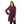 Long Sleeve Plain Mandarin Collar Tunic - Dark Purple