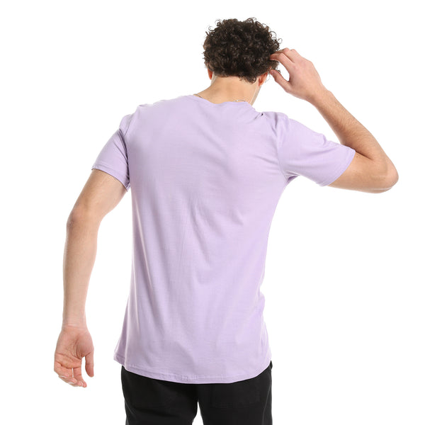 Printed Cotton Regular Fit T-Shirt - lavander