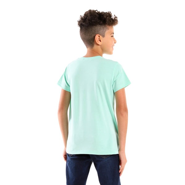 Boys Slip On Round Neck T-Shirt - Aquamarine