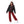 Load image into Gallery viewer, Girls Patterned Cotton Printed Pants With Side Pockets - Red &amp; Black
