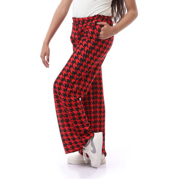 girls_patterned_cotton_printed_pants_with_side_pockets_-_red_-_black