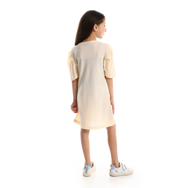 Short Sleeves Slip On Self Patterned Simon Dress