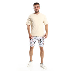Summer Pattern Slip On Multicolour Shorts