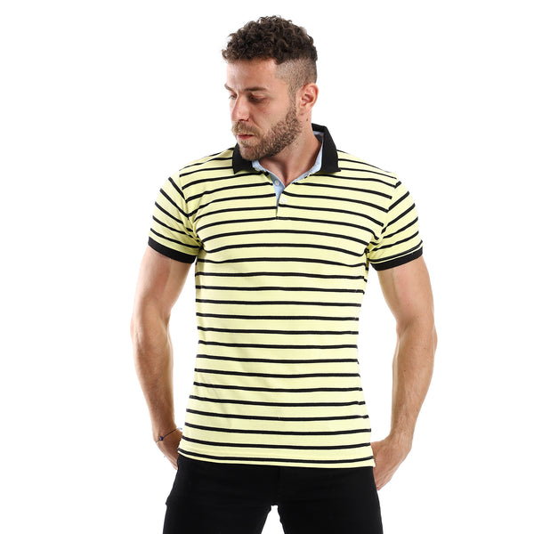 Bi-Tone Striped Yellow & Black Polo Shirt
