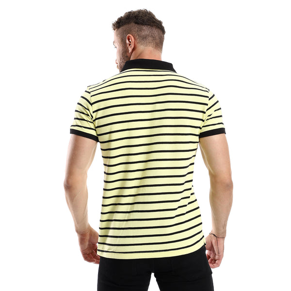 Bi-Tone Striped Yellow & Black Polo Shirt