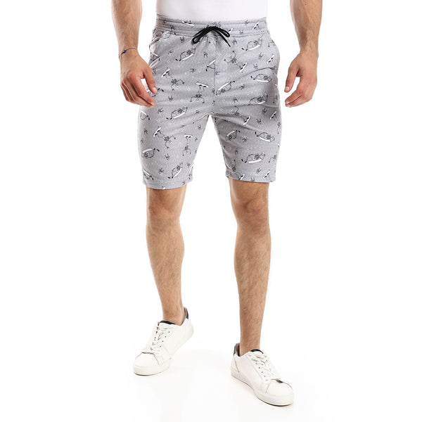 Slip On Cotton Shorts With Side Pockets