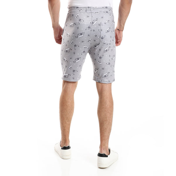 Slip On Cotton Shorts With Side Pockets