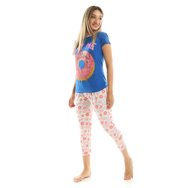printed-dounts-tee-with-pants-pajama-set-multicolour