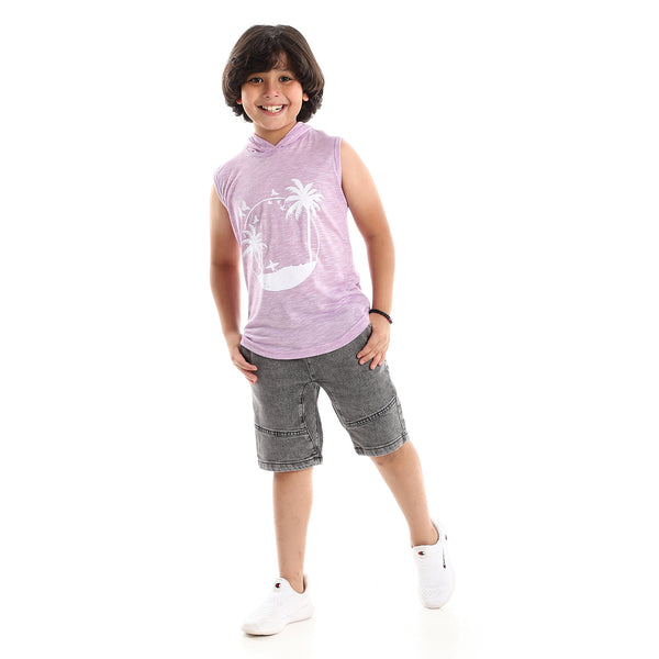 sleeveless_printed_hooded_heather_lilac_-_white_tee