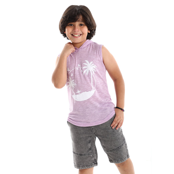 sleeveless_printed_hooded_heather_lilac_-_white_tee