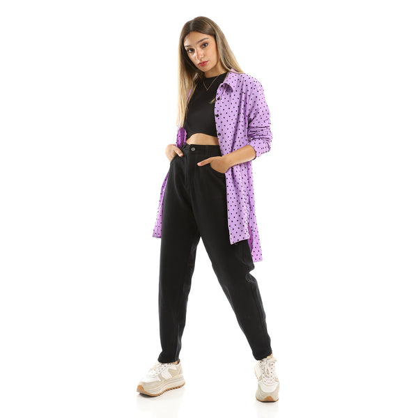 Self Stitches Lilac High-Low Shirt