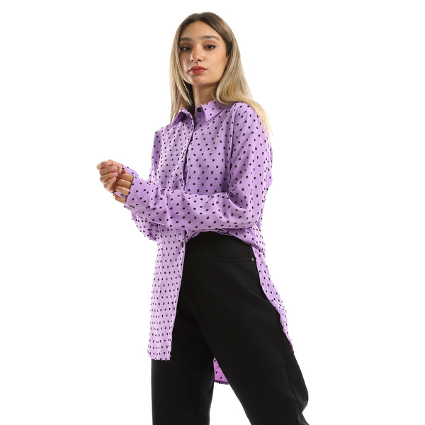 Self Stitches Lilac High-Low Shirt