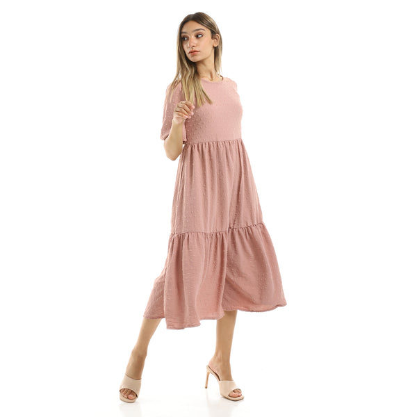 Dark Nude Tiered Summer Maxi Dress