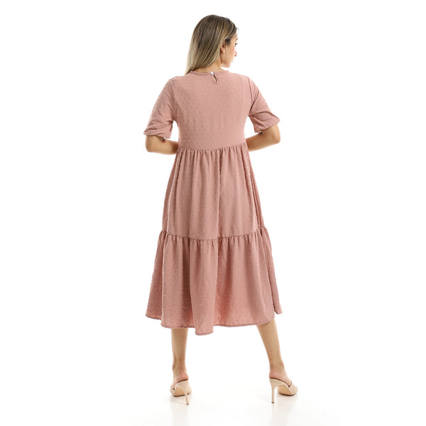 Dark Nude Tiered Summer Maxi Dress