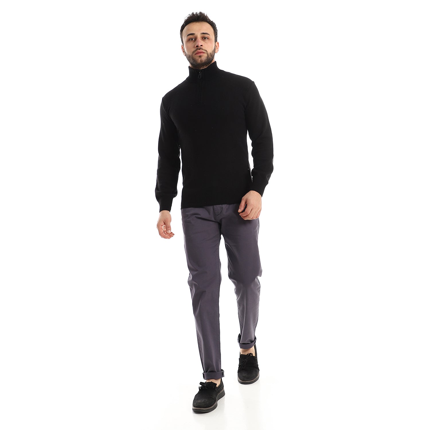 Andoraeg stitching_around_the_neck_zipper_detail_black_sweater – Andora