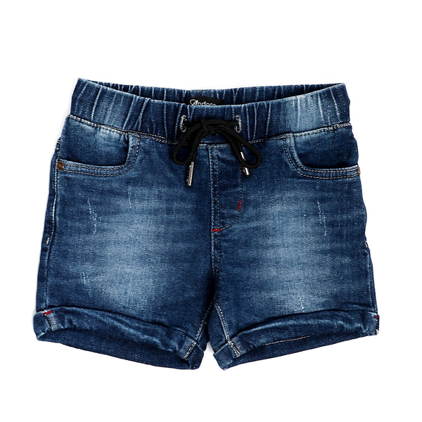 Elastic Waist Boys Cotton Denim Short – Medium Blue