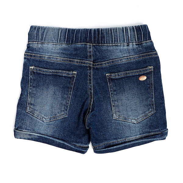 Elastic Waist Boys Cotton Denim Short – Medium Blue