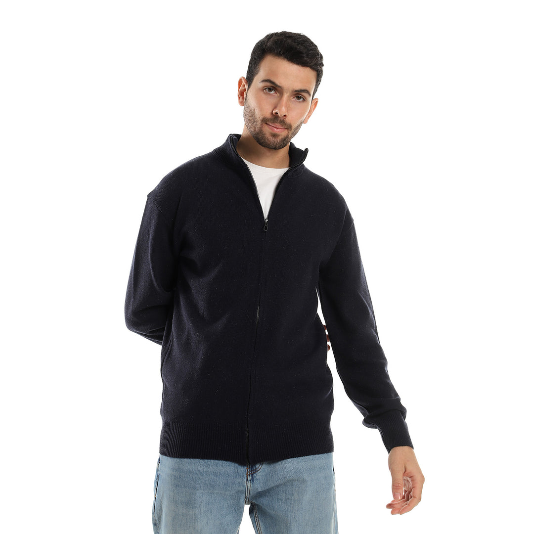 Andoraeg navy_blue_front_zipper_winter_sweater – Andora