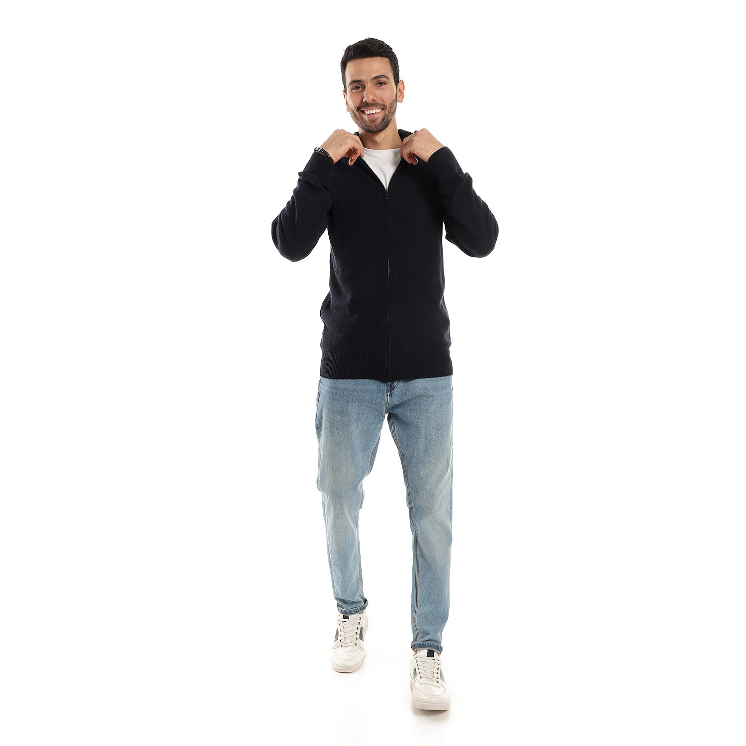 Andoraeg navy_blue_front_zipper_winter_sweater – Andora