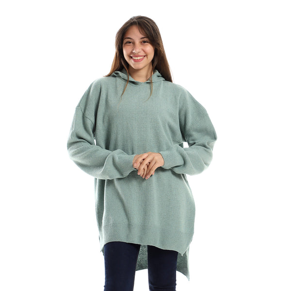 Slip On Heather Mint Green Hooded Pullover