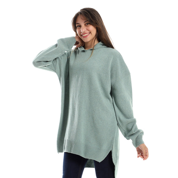 Slip On Heather Mint Green Hooded Pullover