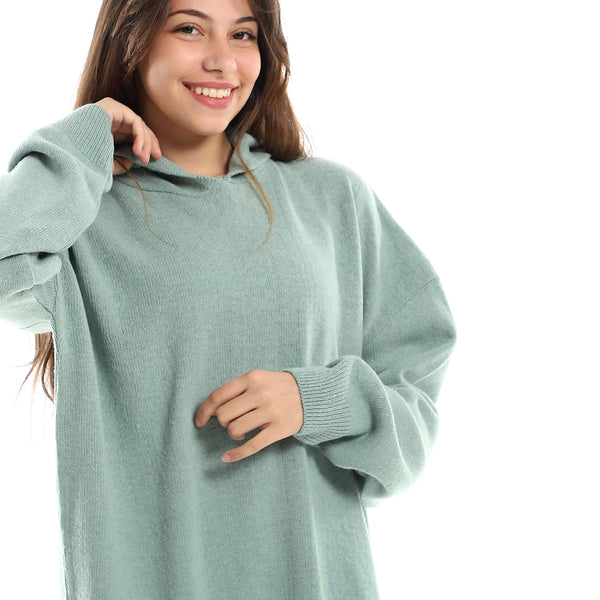 Slip On Heather Mint Green Hooded Pullover