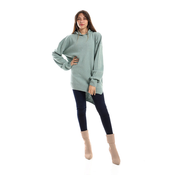 Slip On Heather Mint Green Hooded Pullover