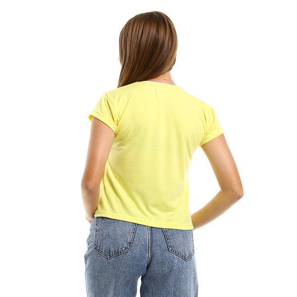 Women's T-Shirt "Tom&Jerry" Half Sleeves -Yellow
