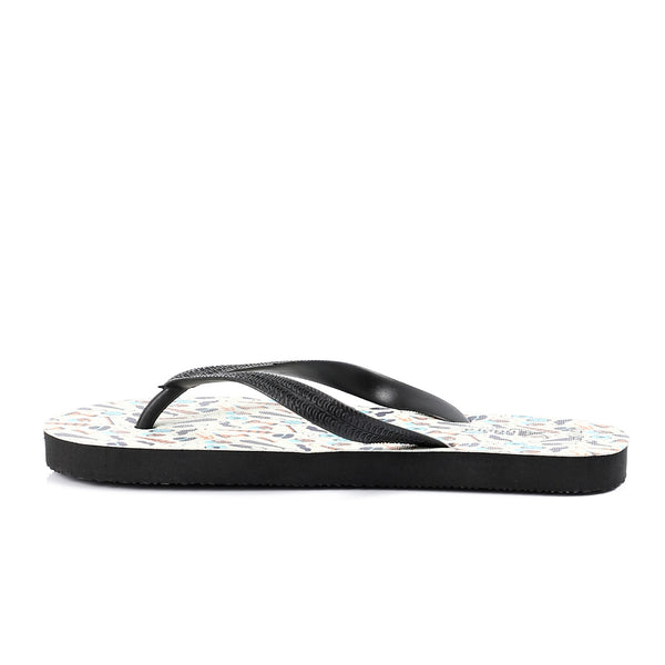Surf Wave Printed Summer Flip Flops - Black & White