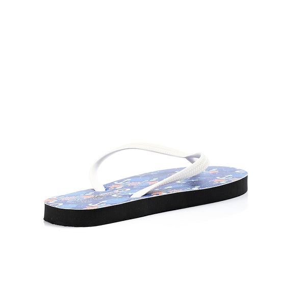 Seep Sea Printed Summer Flip Flops - Black & Blue