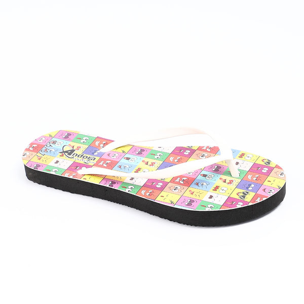 Colorful Smiley Faces Summer Flip Flops - Black, White & Purple