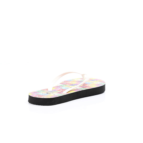 Colorful Smiley Faces Summer Flip Flops - Black, White & Purple