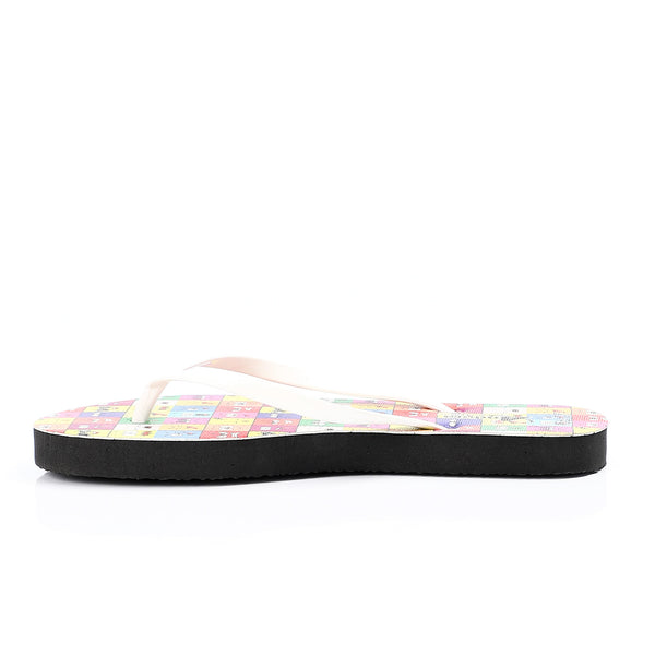 Colorful Smiley Faces Summer Flip Flops - Black, White & Purple