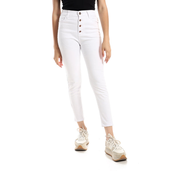 Skinny Fit High Rise White Jeans Pants