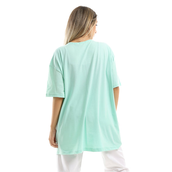 Aquamarine Printed "Summer Vibes" Long Tee