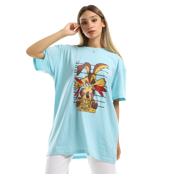 Printed Fox Round Neck  Tee