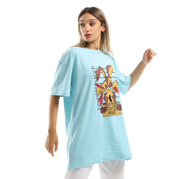 Printed Fox Round Neck  Tee