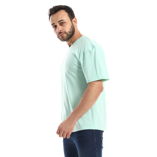 Plain Mint Green Round Neck Slip On Tee