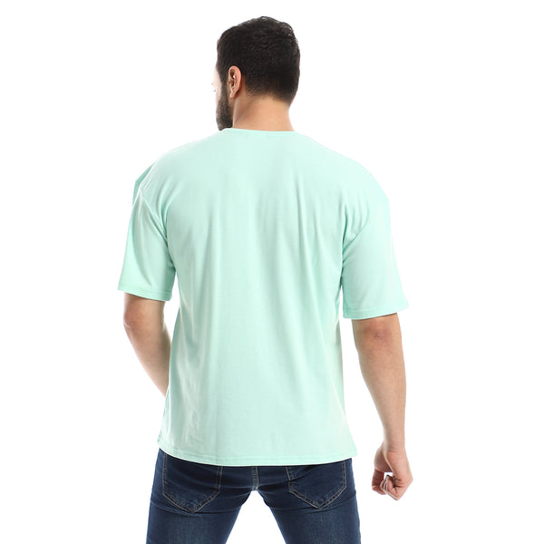 Plain Mint Green Round Neck Slip On Tee