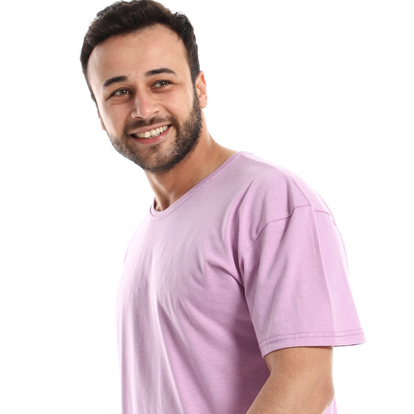 Regular Slip On Lilac Plain Basic Tee