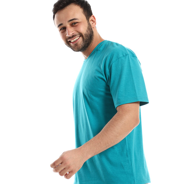 الوركين طول منتظم الأساسية تي شيرت أخضر مخضر