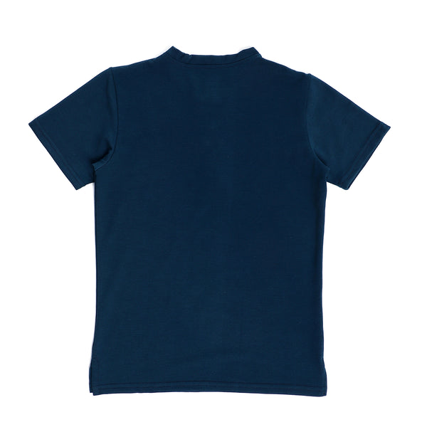 Boys Basic Buttoned Henley Shirt - Teal