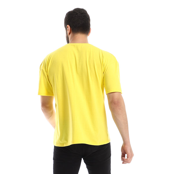 Regular Fit Short Sleeves Plain Yellow Tee