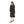 Feathers Pattern Gathered Waist Dress - Black & Turquoise