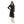 Gathered Waist Self Patterned Black, Pink & Blue Dress