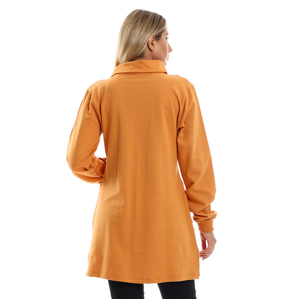 long_sleeves_lightweight_dark_mustard_sweatshirt