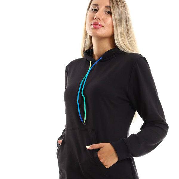 kangaroo_pocket_solid_black_long_hoodie