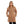 Solid Long Sleeves Light Brown Zipped Sweatshirt