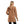 Solid Long Sleeves Light Brown Zipped Sweatshirt