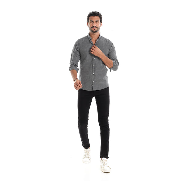 Tiny_Plaids_Black_&_White_Turn_Down_Collar_Shirt